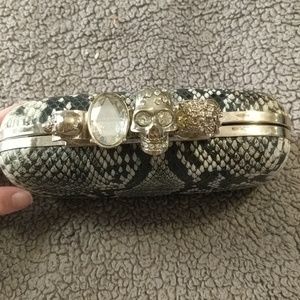 Fake snake skin clutch